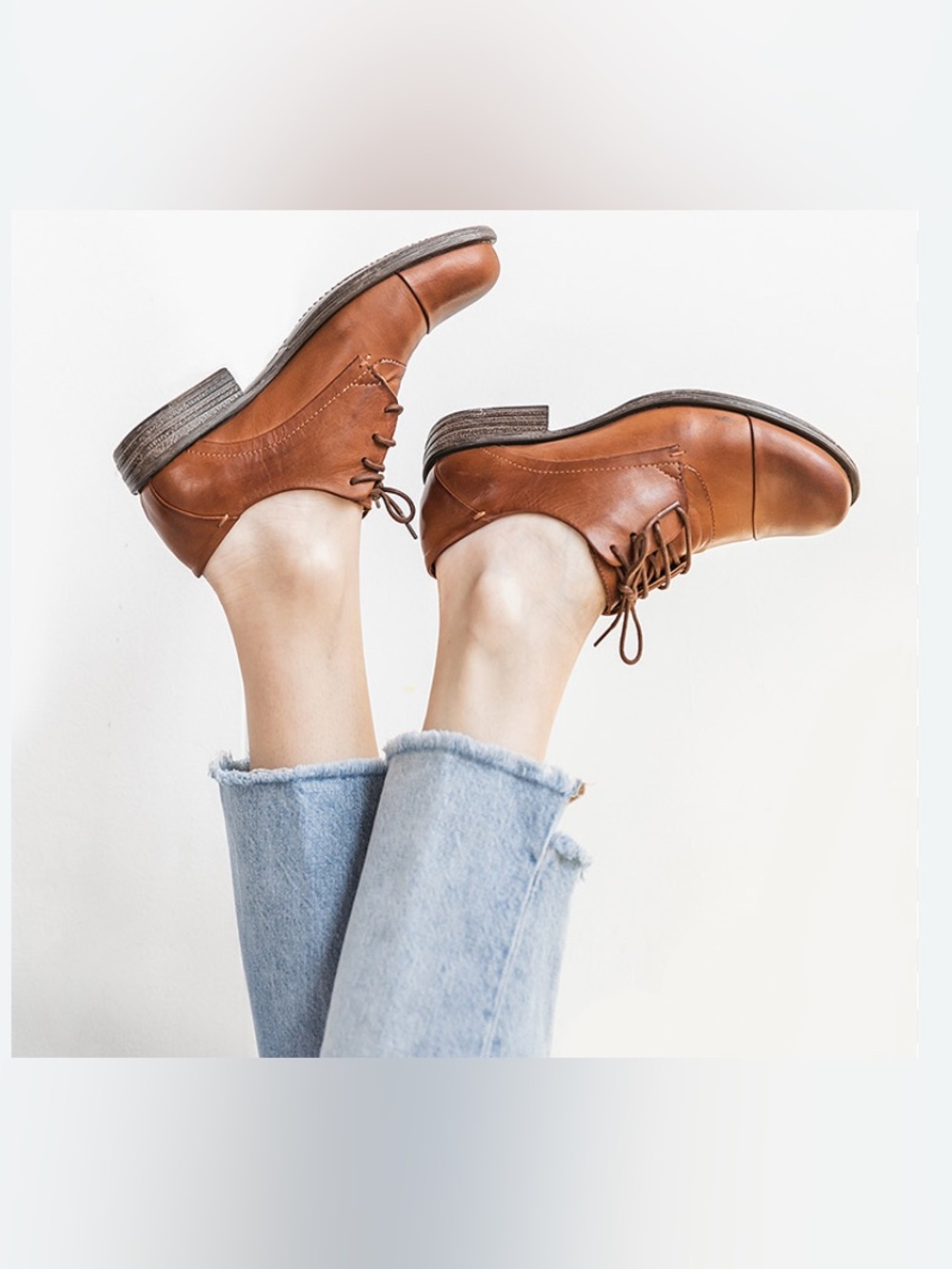 NEW never worn Miz Mooz Letty Leather Oxfords in Brandy - Size 7.5 (EU 37.5)